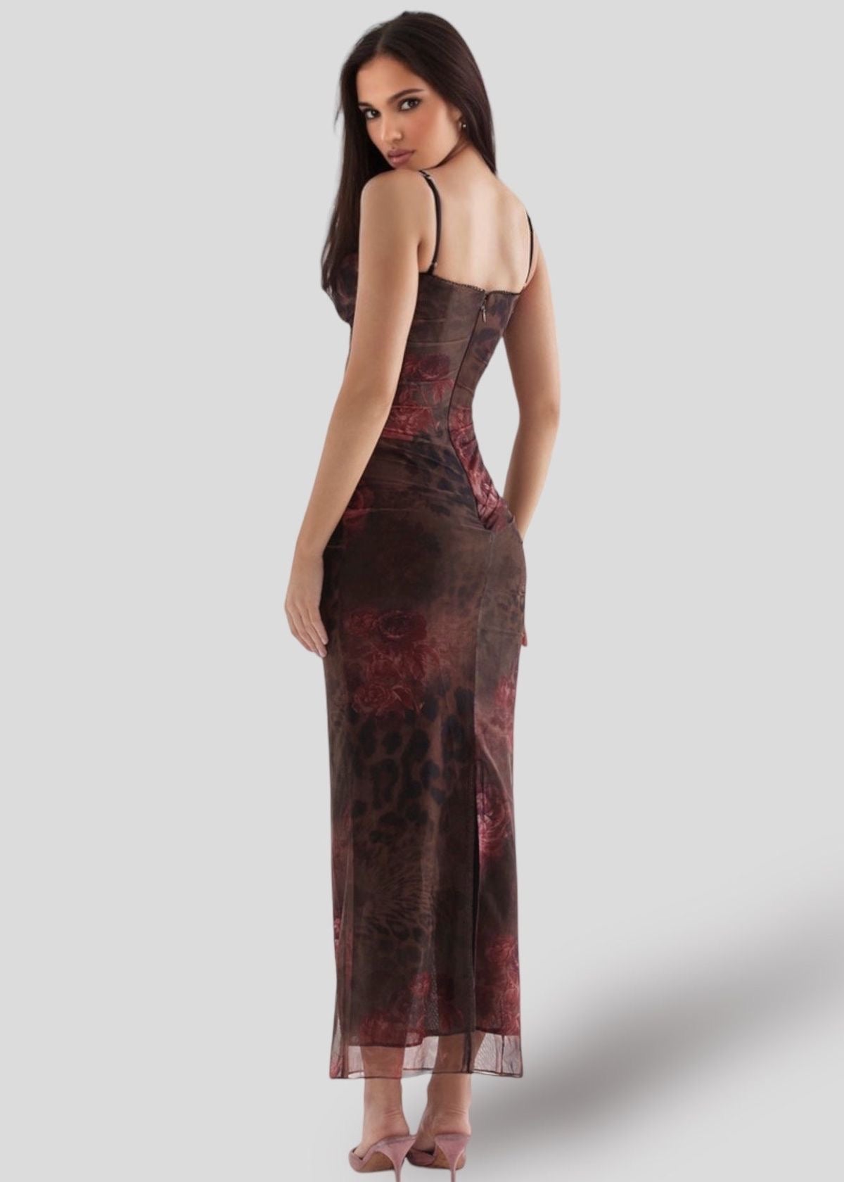 Printed Spaghetti Strap Maxi Dress