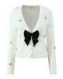 Velour Bow Cardigan