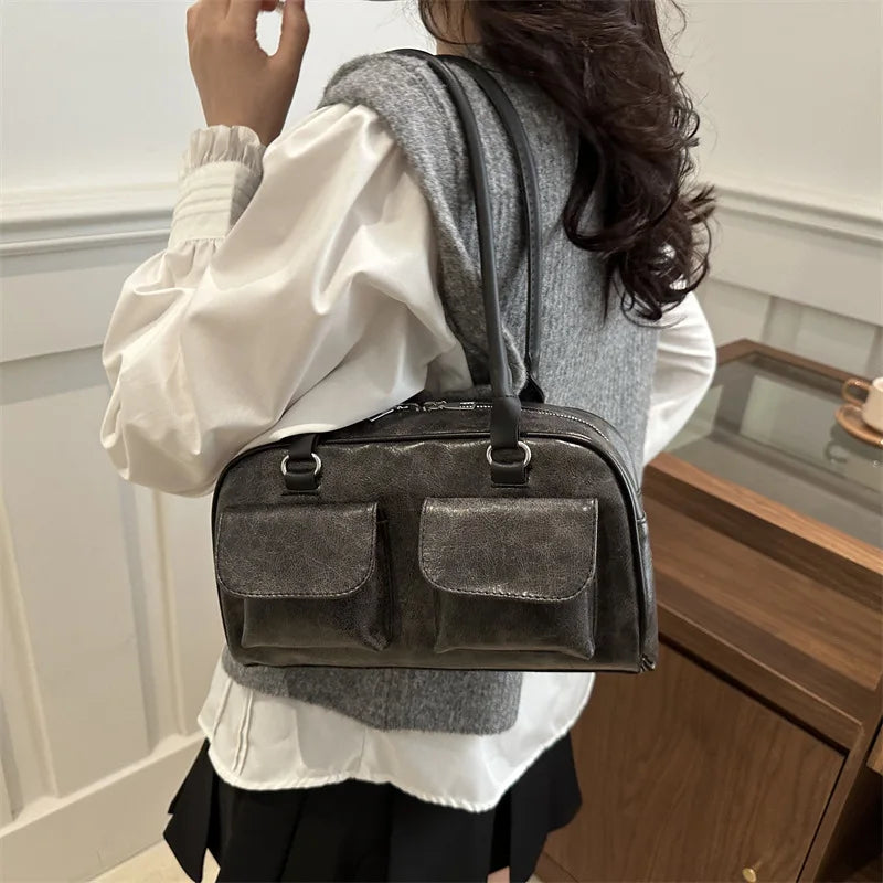 PU Leather Large Shoulder Bag