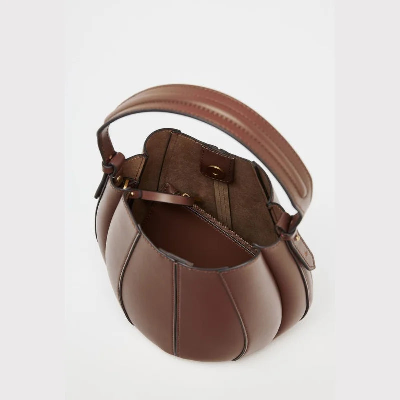 Vegan Leather Mini Bucket Bag