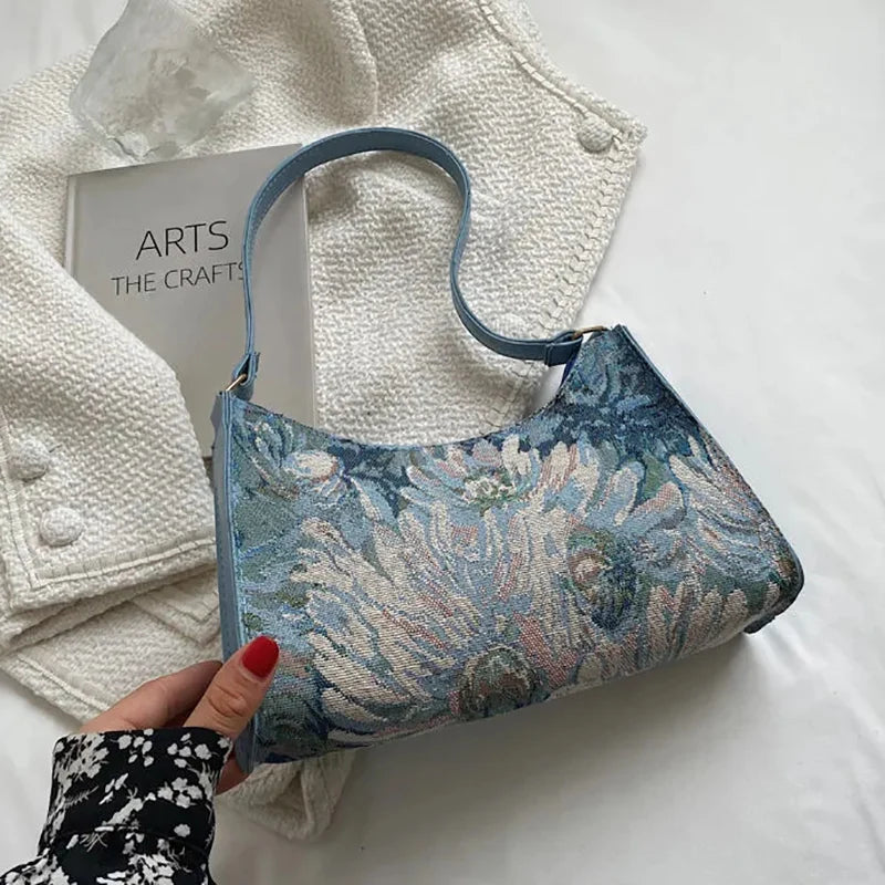 Floral PU Leather Evening Clutch