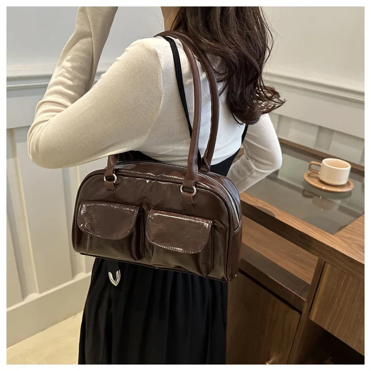 PU Leather Large Shoulder Bag