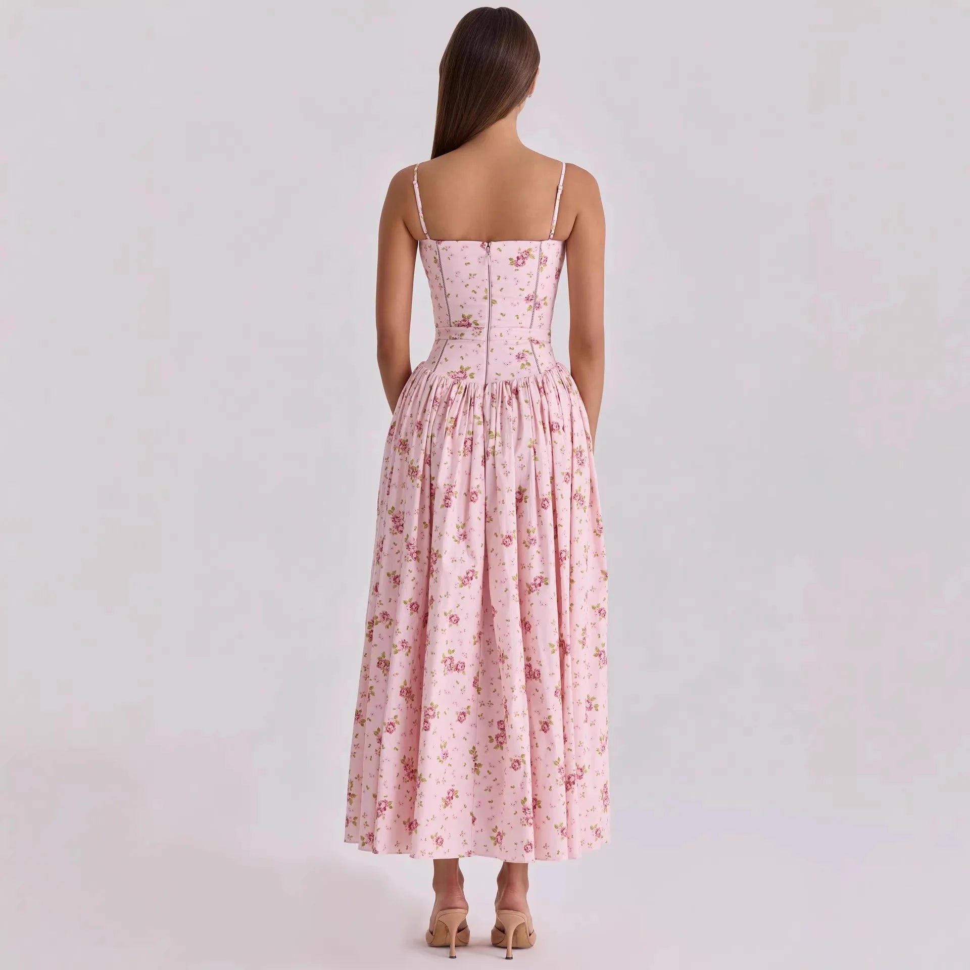 Printed Strapless Maxi Dress