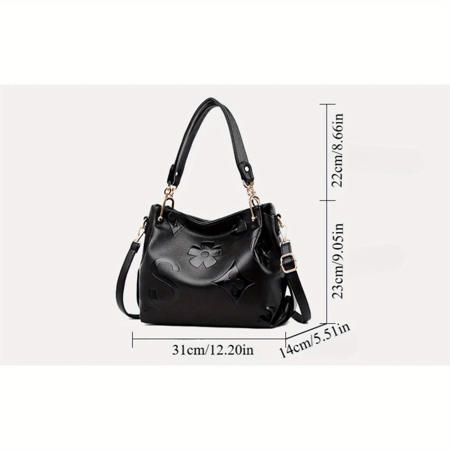 Floral PU Leather Large Tote Bag