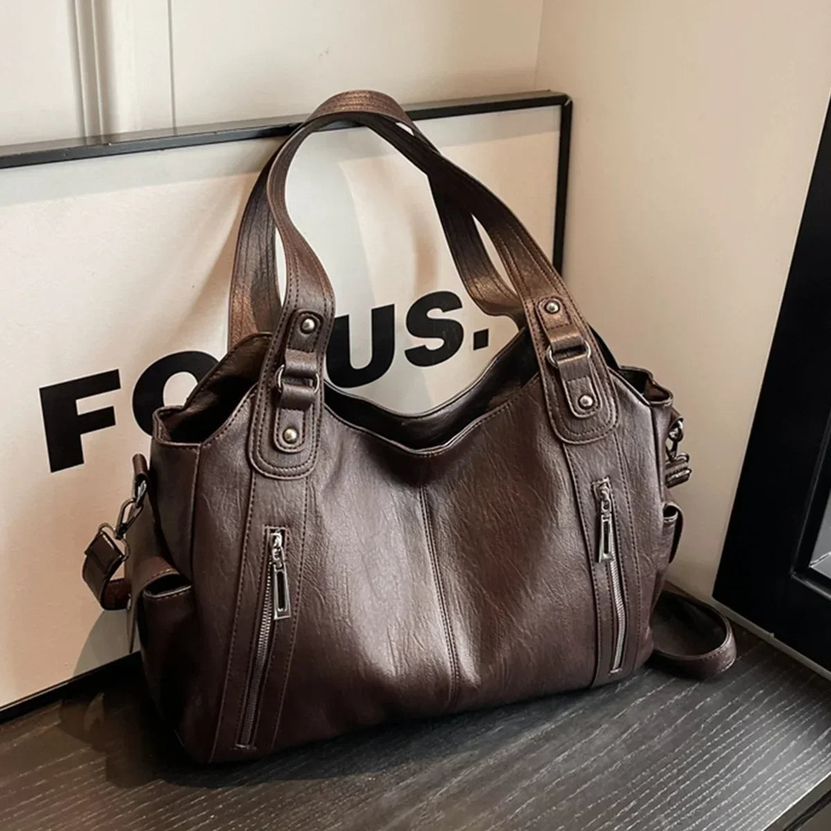 PU Leather Large Tote Bag