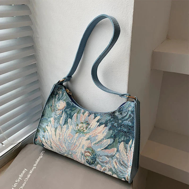 Floral PU Leather Evening Clutch