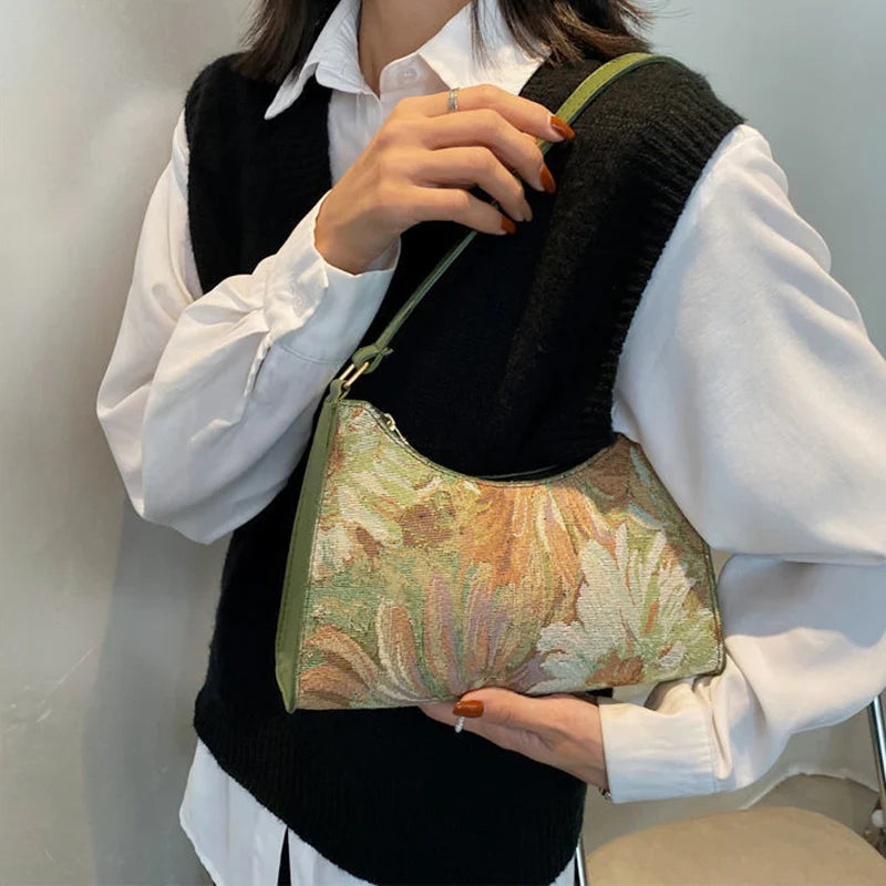 Floral PU Leather Evening Clutch