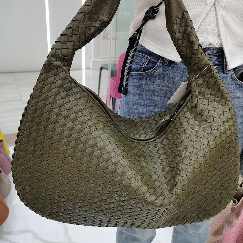 PU Leather Large Hobo Bag