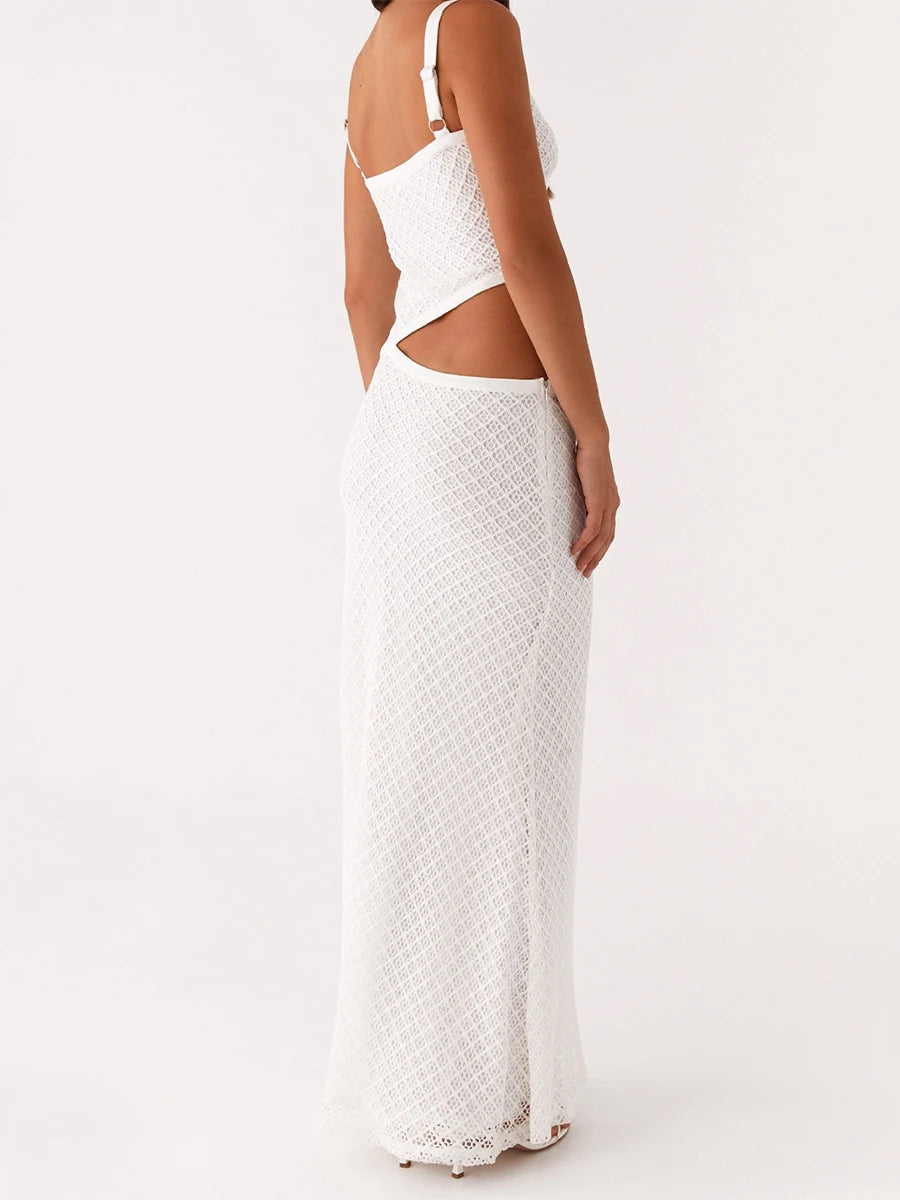 Velvet Square Neck Column Midi Dress