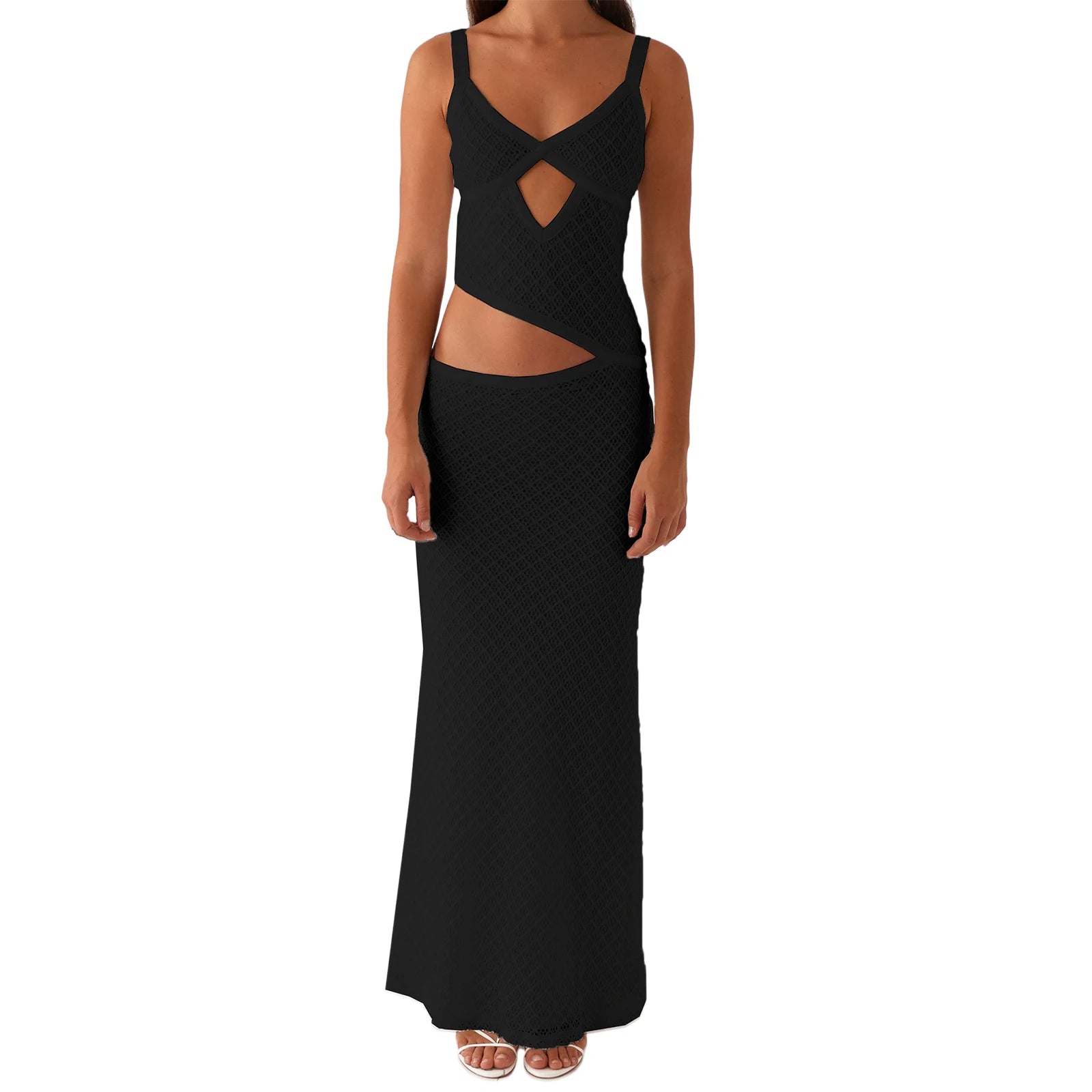 Velvet Square Neck Column Midi Dress
