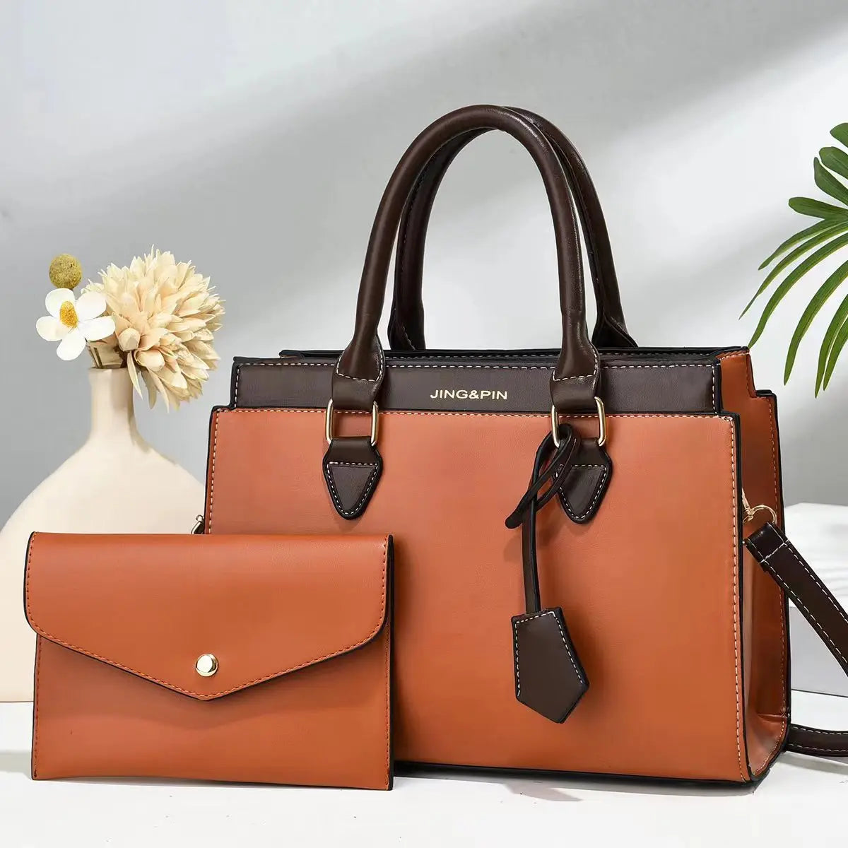 Patchwork PU Leather Tote Bag