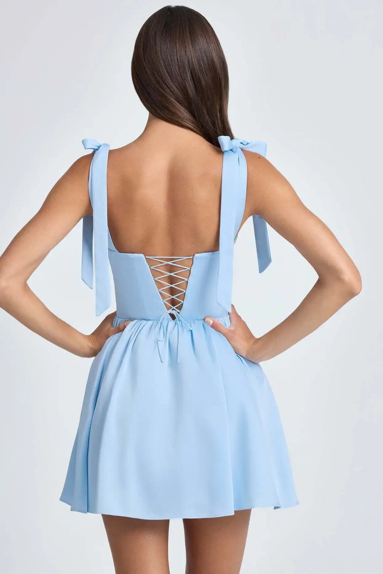 Solid V-Neck Sheath Mini Dress