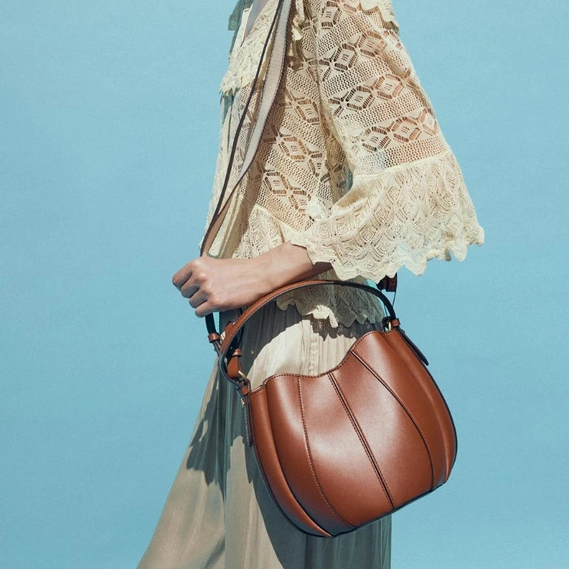 Vegan Leather Mini Bucket Bag