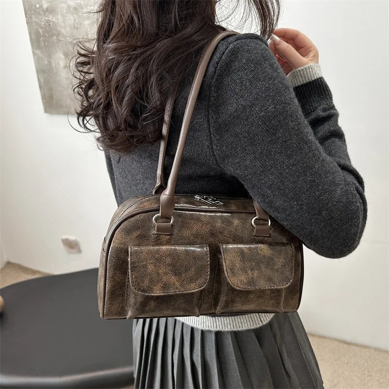 PU Leather Large Shoulder Bag