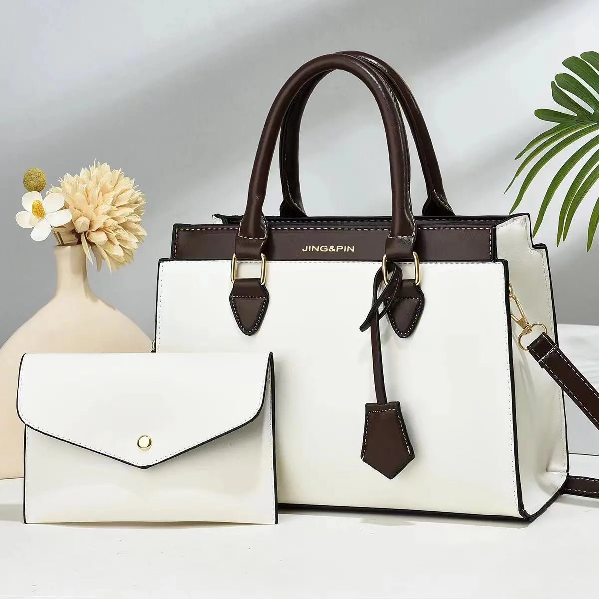 Patchwork PU Leather Tote Bag