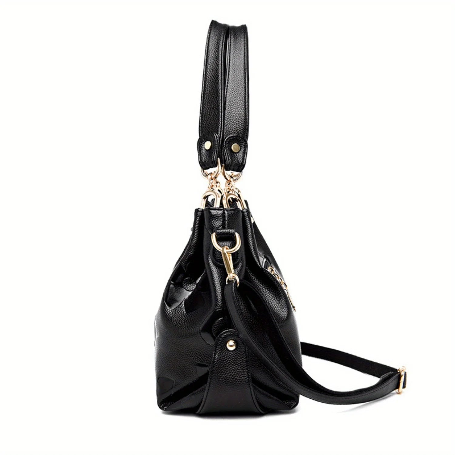 Floral PU Leather Large Tote Bag