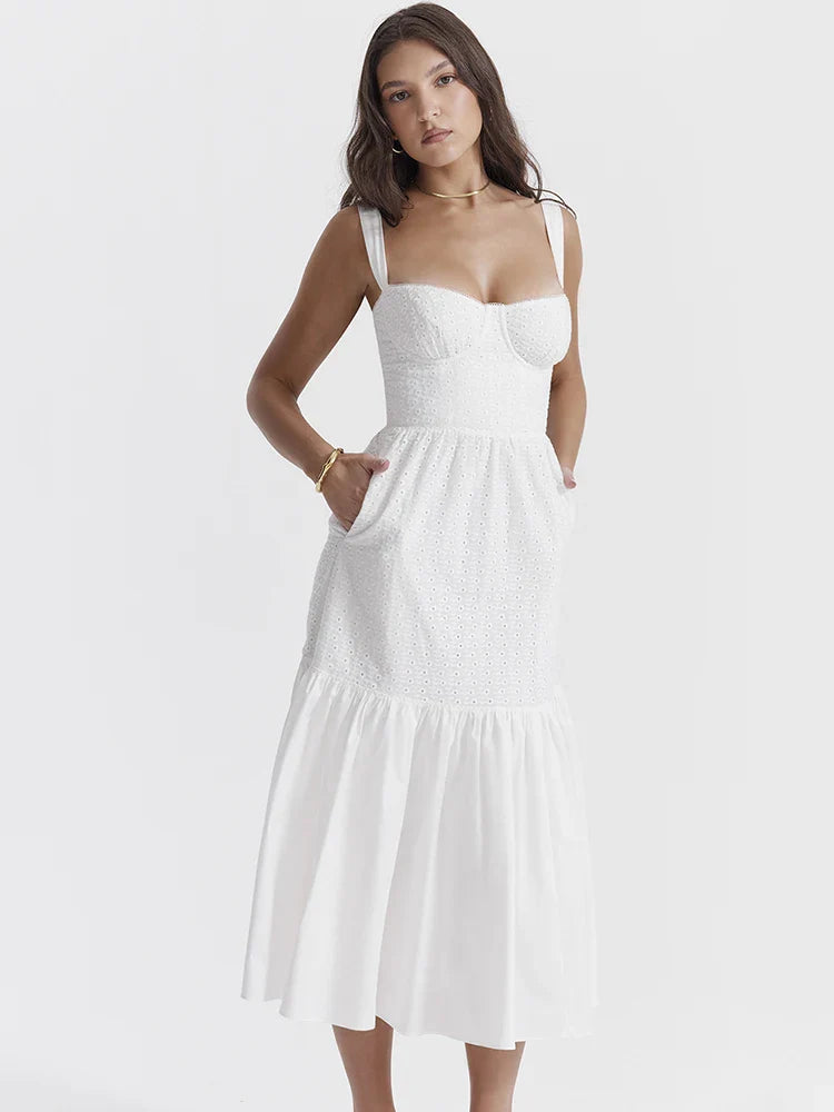 V-Neck Midi Dress