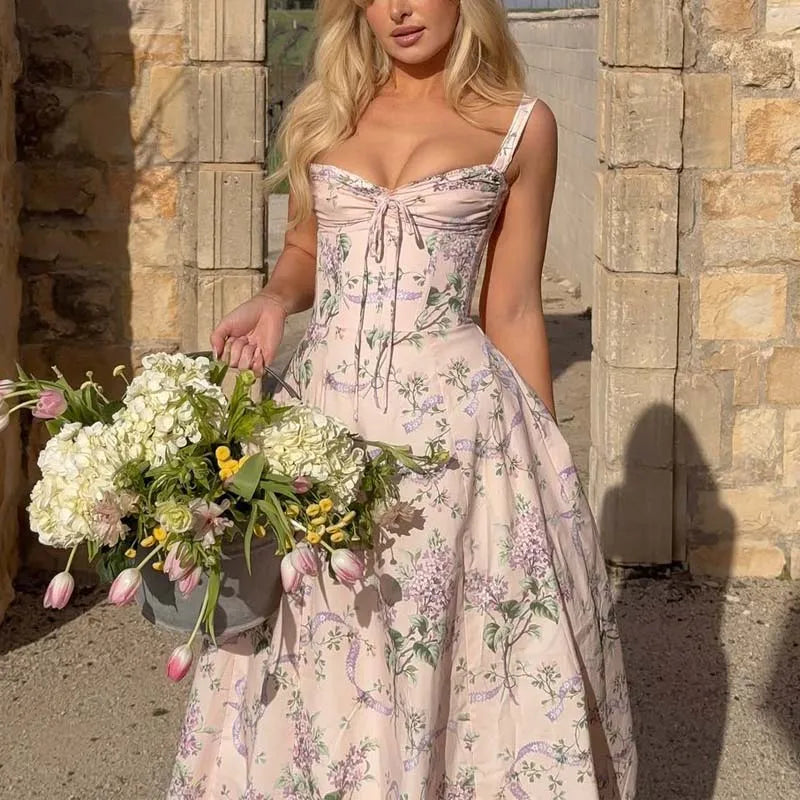 Floral V-Neck Midi Dress
