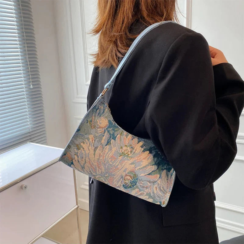 Floral PU Leather Evening Clutch