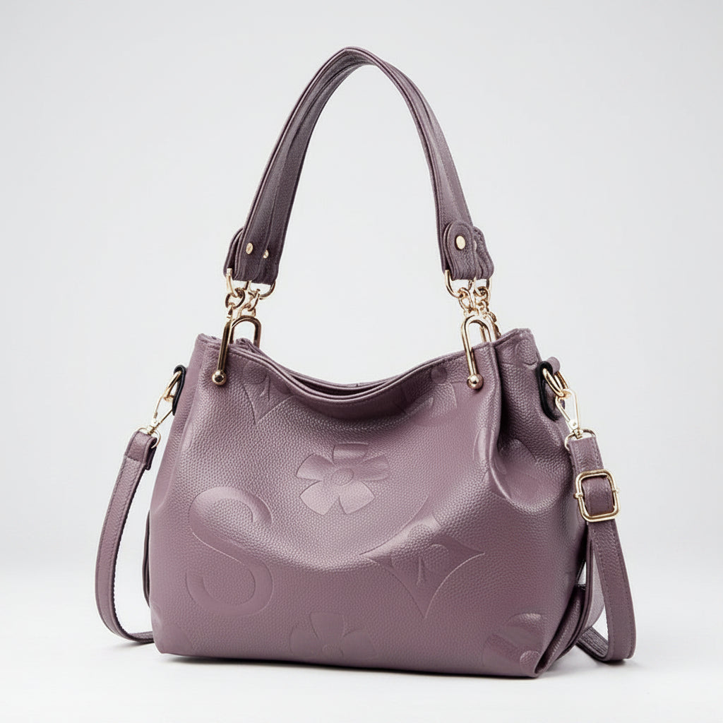 Floral PU Leather Large Tote Bag