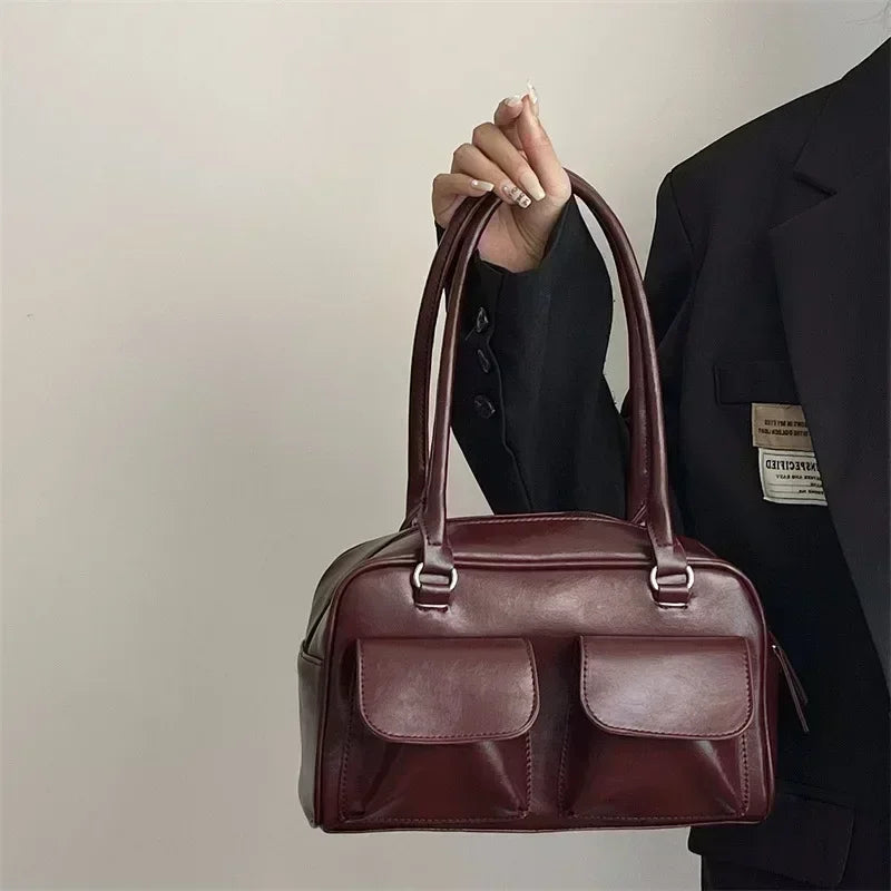 PU Leather Large Shoulder Bag