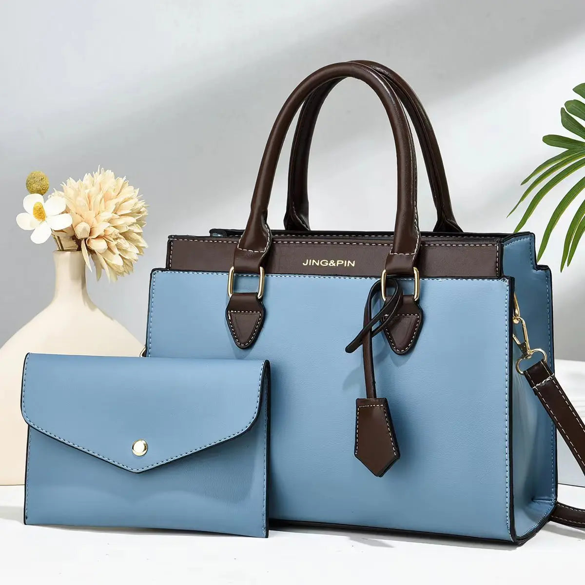 Patchwork PU Leather Tote Bag