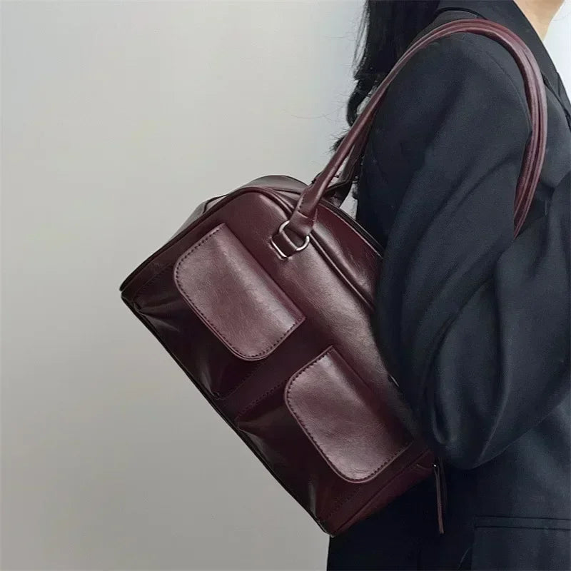 PU Leather Large Shoulder Bag