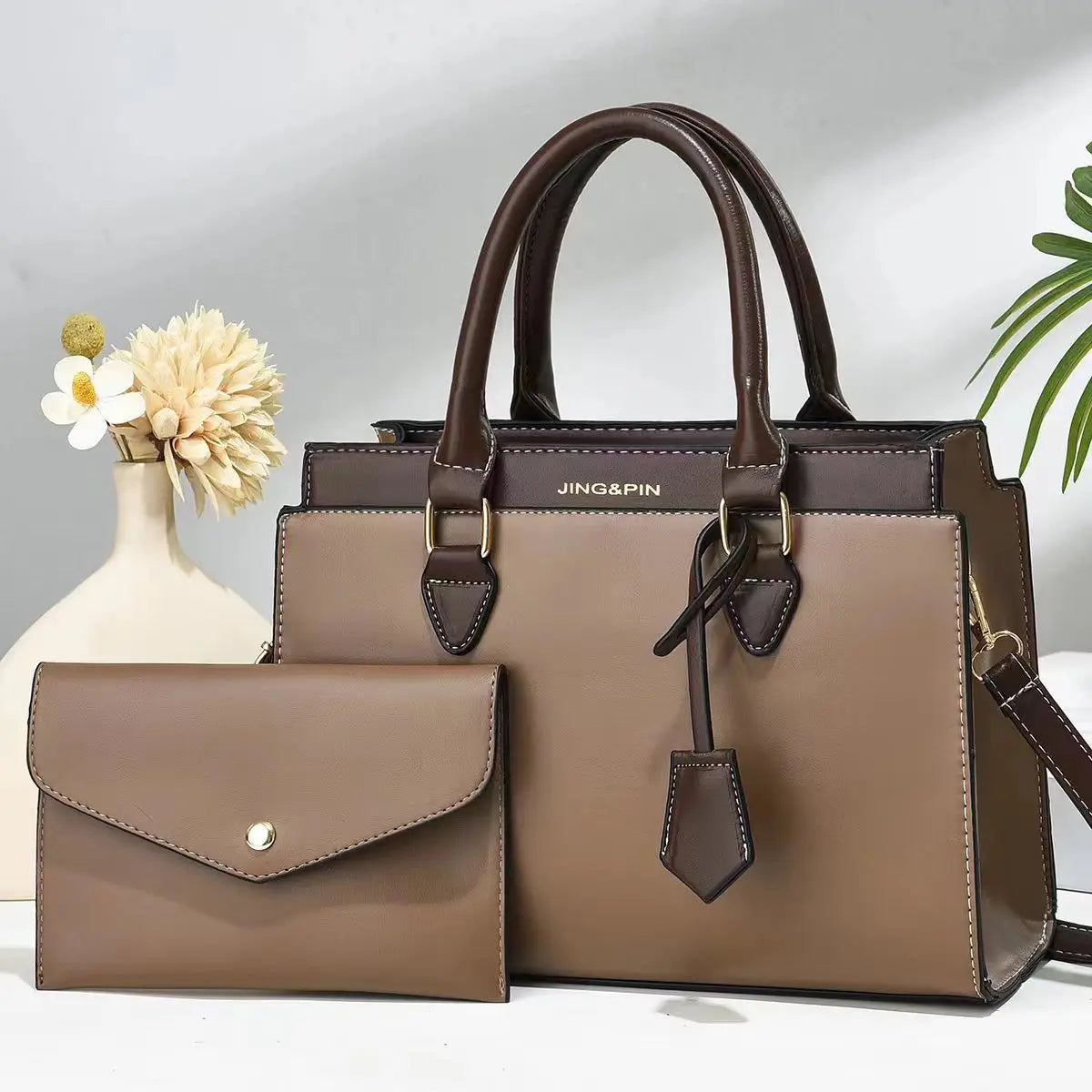 Patchwork PU Leather Tote Bag