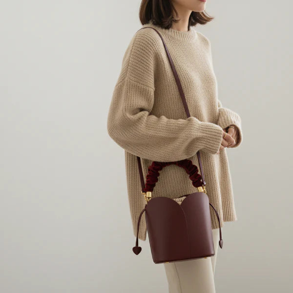 Vegan Leather Mini Bucket Bag