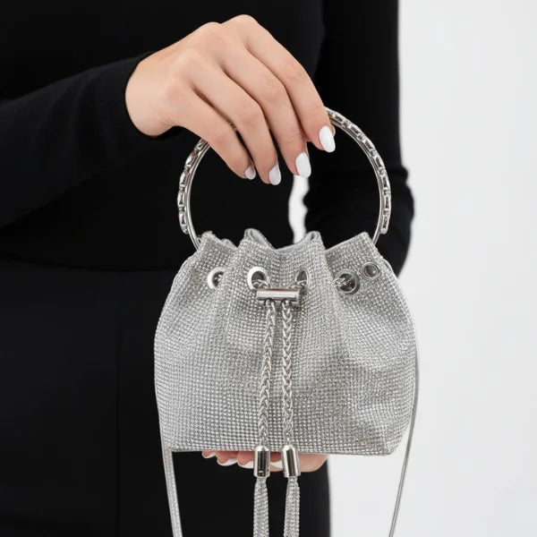 Rhinestone Crystal-Embellished Mini Evening Clutch