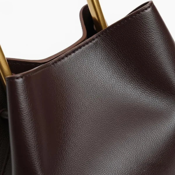 Genuine Leather Bucket Bag