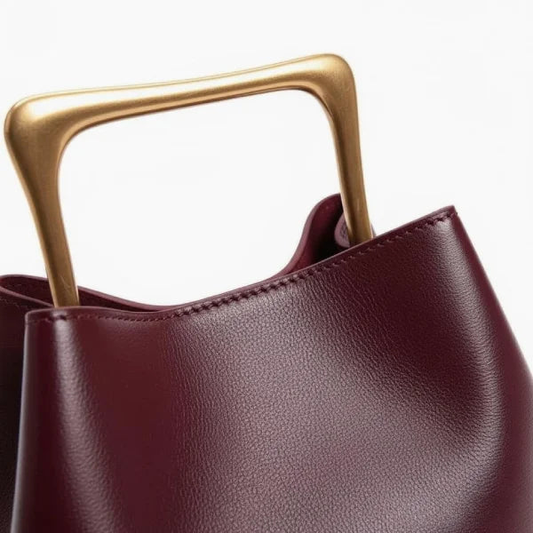 Genuine Leather Bucket Bag