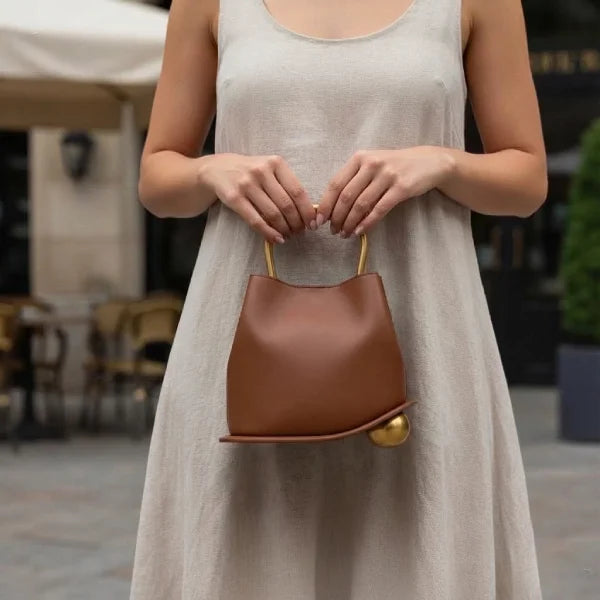 Genuine Leather Bucket Bag