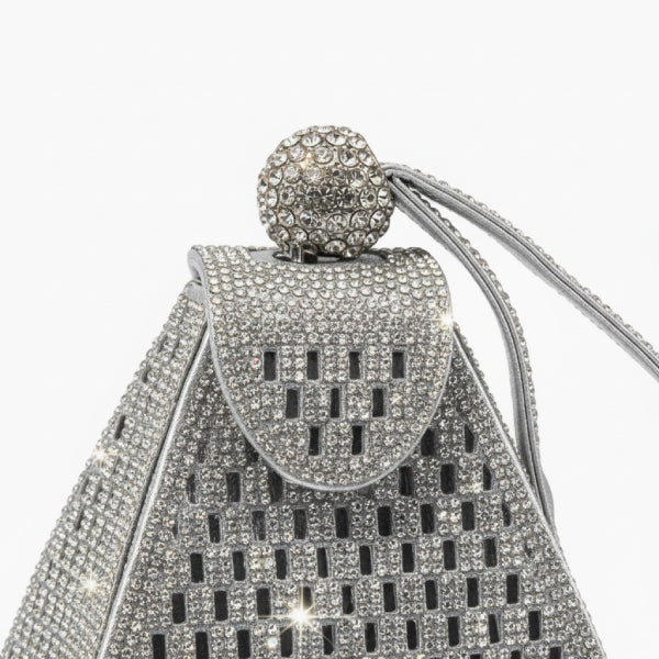 Rhinestone Crystal-Embellished Mini Evening Clutch