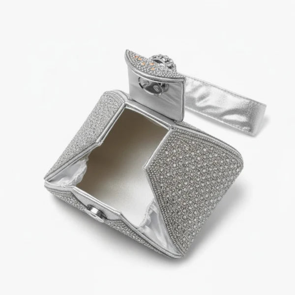 Rhinestone Crystal-Embellished Mini Evening Clutch