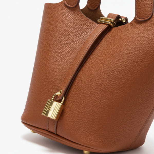 Genuine Leather Mini Bucket Bag