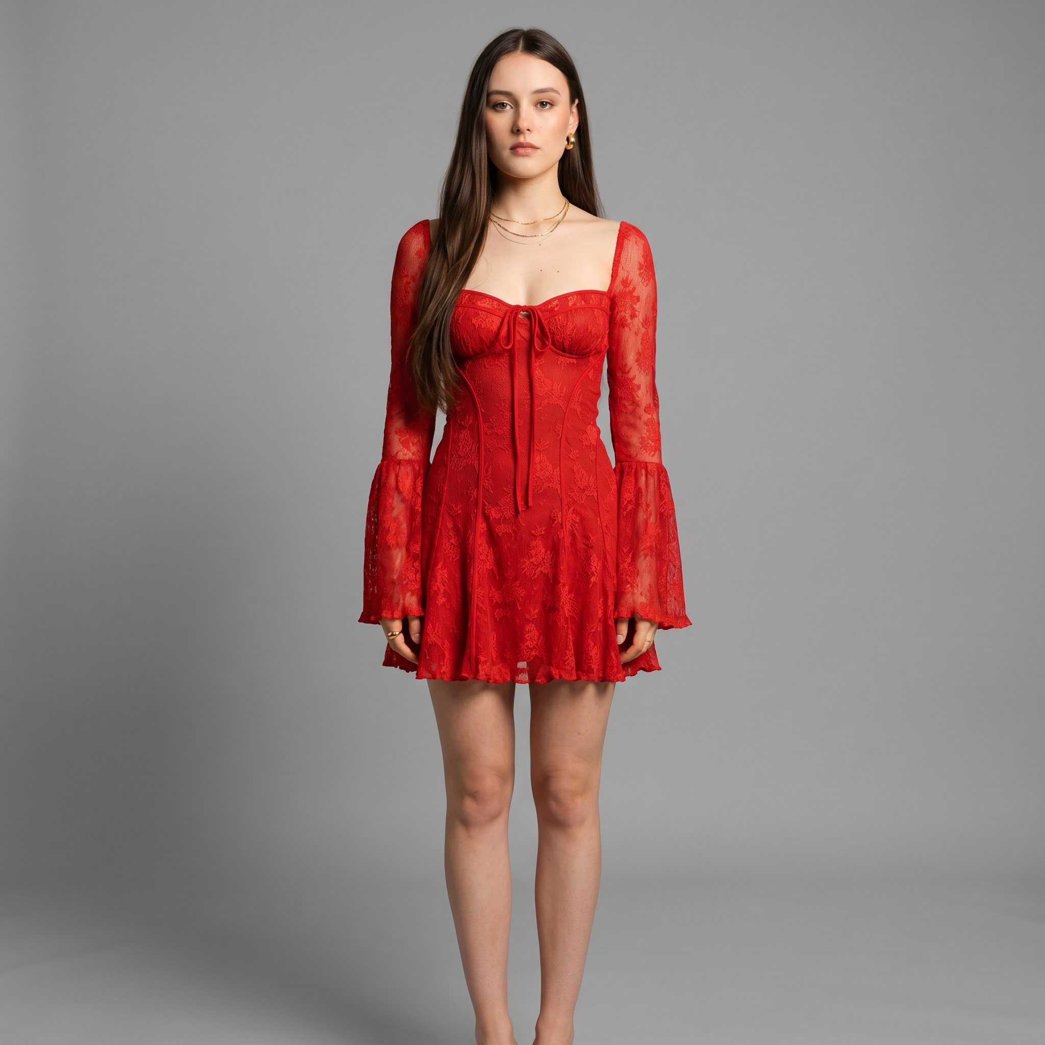 Lace Strapless Sheath Mini Dress