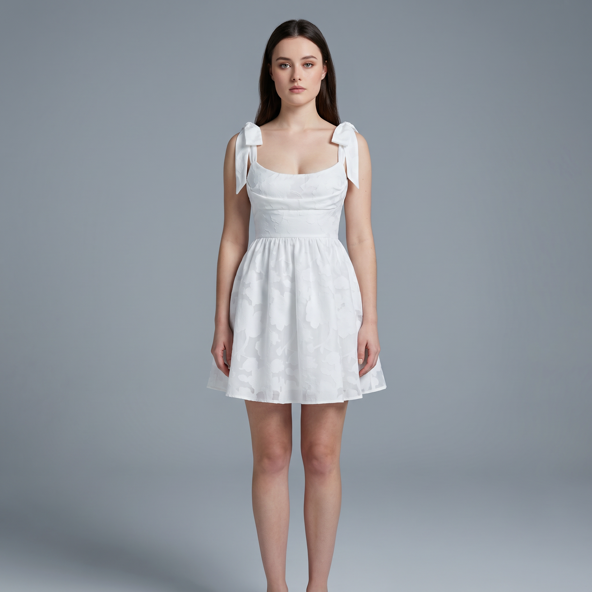 Square Neck A-Line Mini Dress