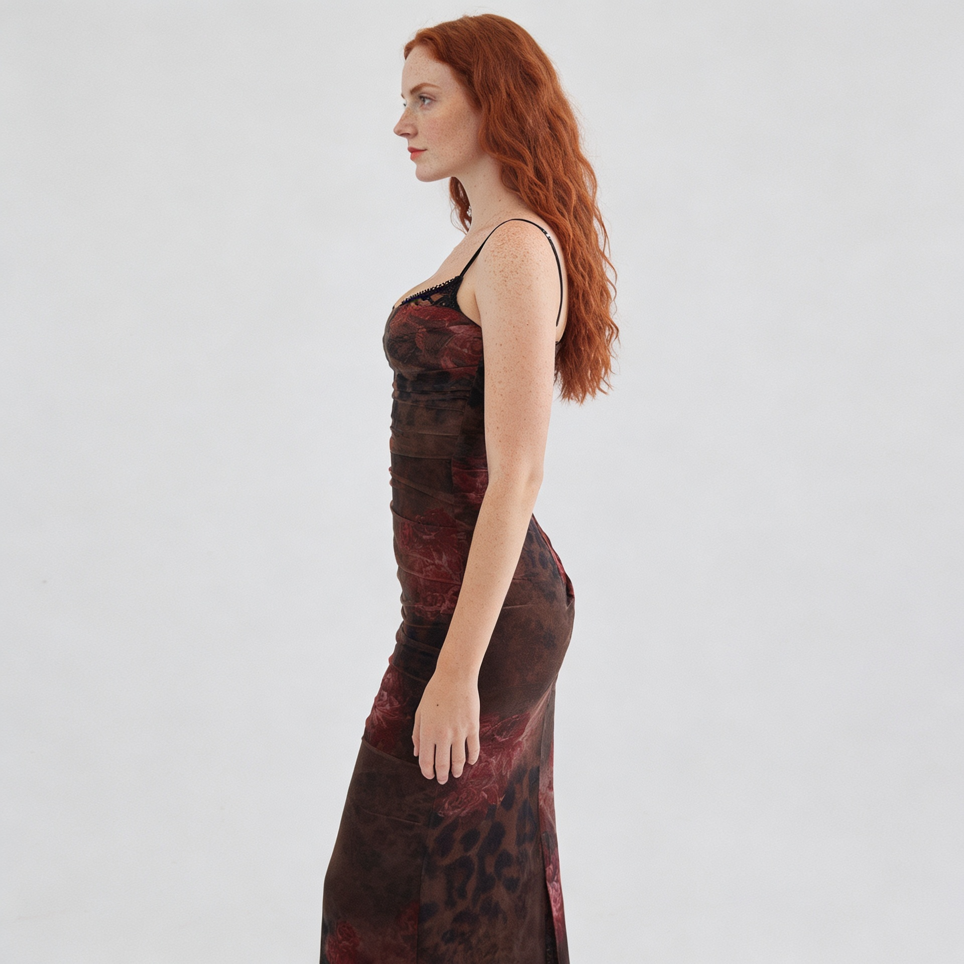 Printed Spaghetti Strap Maxi Dress
