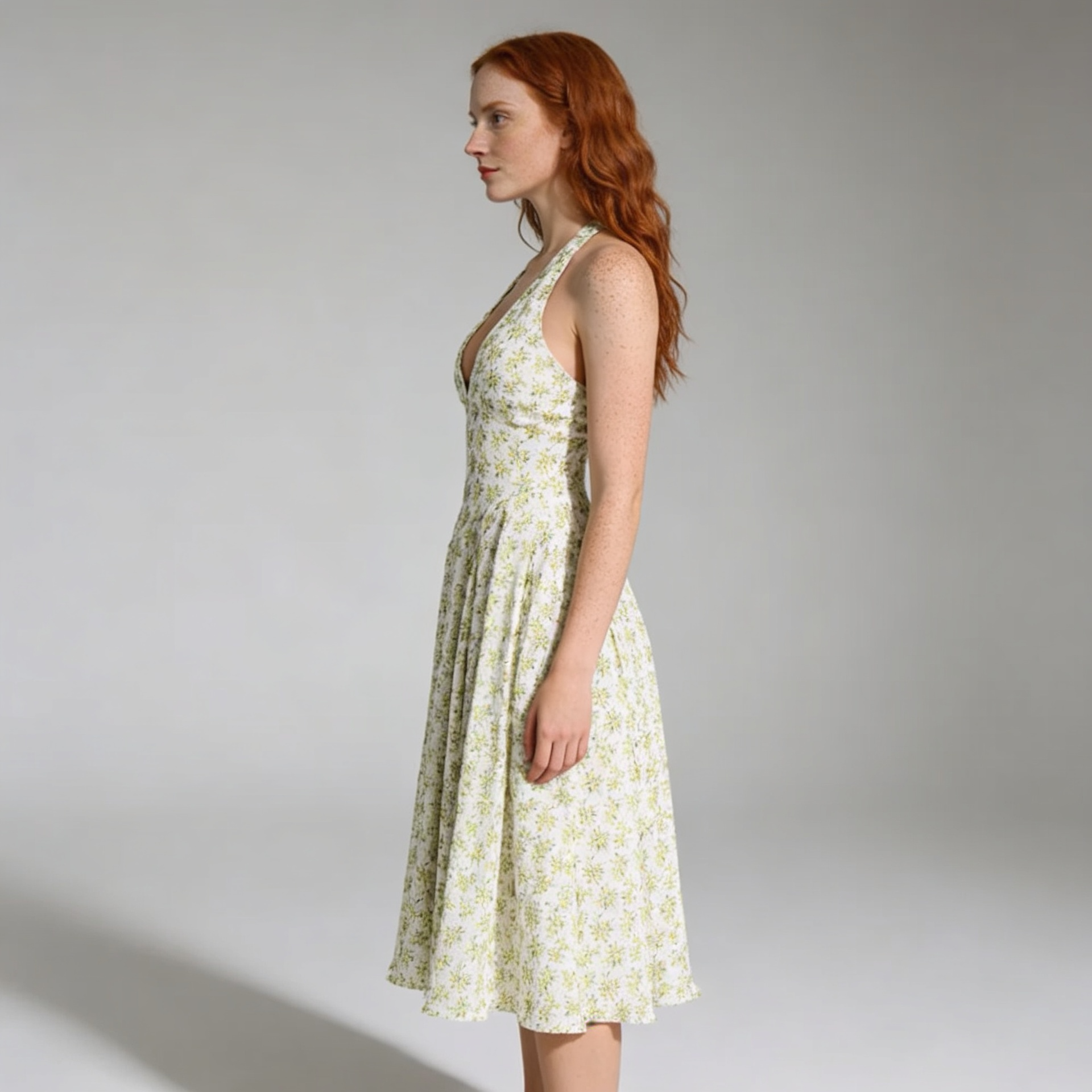 V-Neck Midi Dress