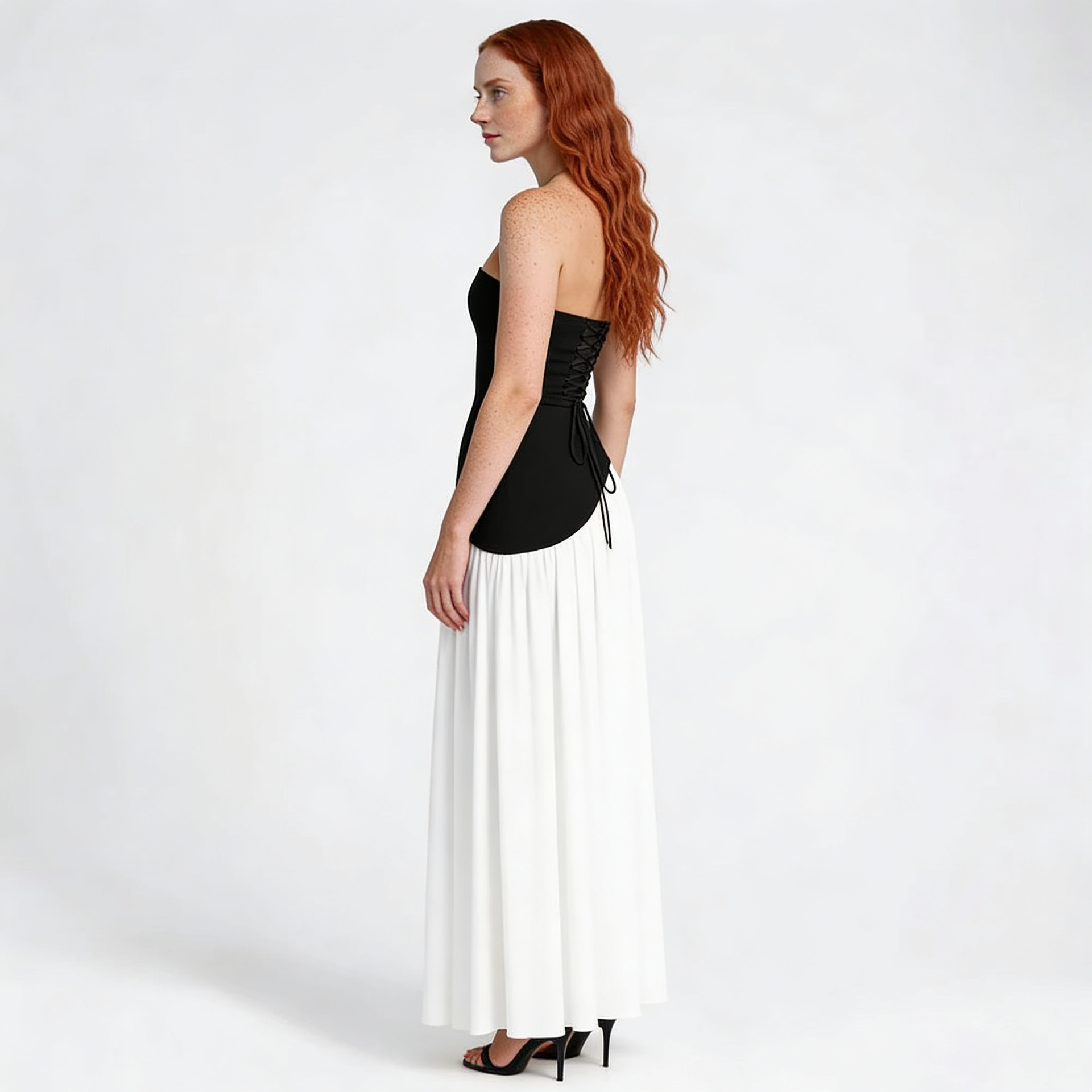 Slash Neck Midi Dress