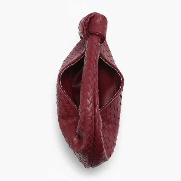Woven Vegan Leather Large Hobo Bag