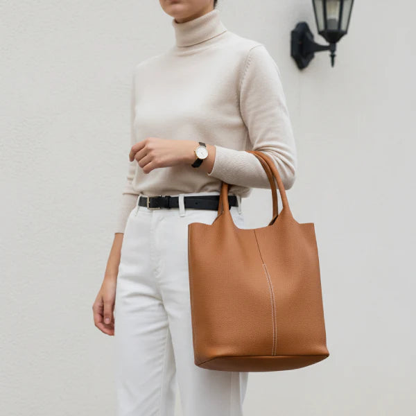 Genuine Leather Mini Tote Bag
