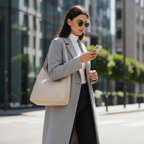 Vegan Leather Large Shoulder Bag