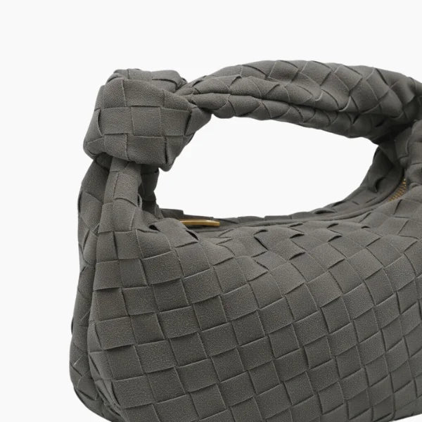 Woven Vegan Leather Hobo Bag