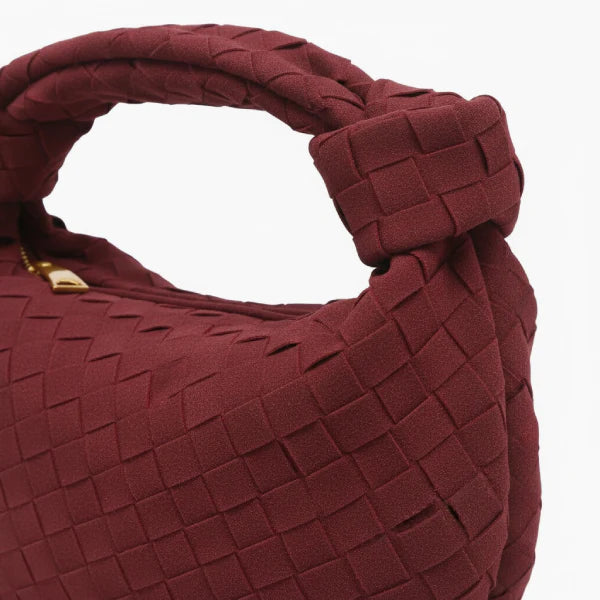 Woven Vegan Leather Hobo Bag