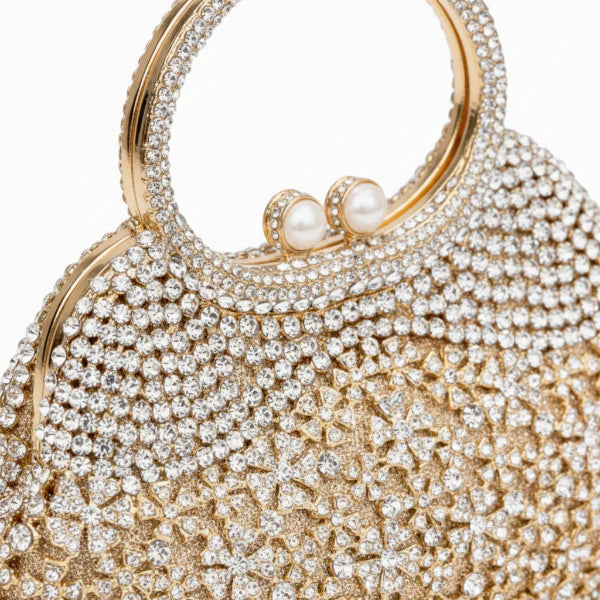 Rhinestone Crystal-Embellished Mini Evening Clutch