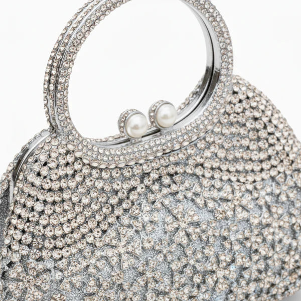 Rhinestone Crystal-Embellished Mini Evening Clutch