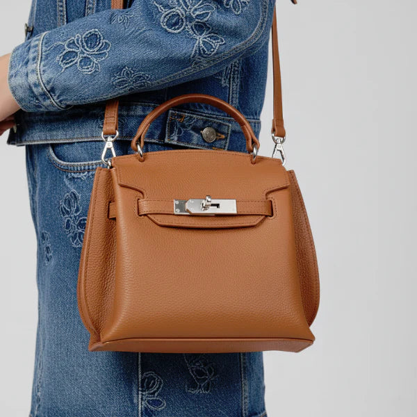 Genuine Leather Mini Satchel Bag