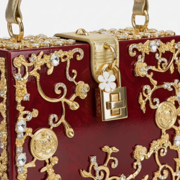 Rhinestone Crystal-Embellished Evening Clutch